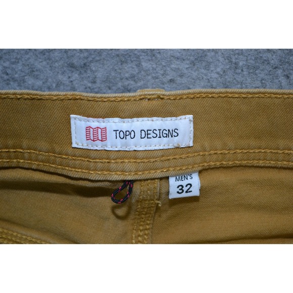 Topo Designs Jeans Mens 32x31 Brown Organic Stretch Denim Slim Tapered Pants - Picture 11 of 16